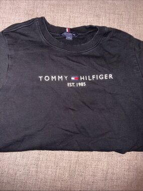 Tommy Hilfiger Black Logo Chest Tee with Flag Detail